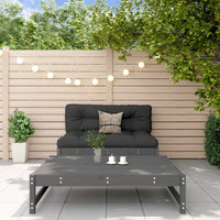 Thumbnail for 2-tlg. Garten-Lounge-Set mit Kissen Grau Massivholz