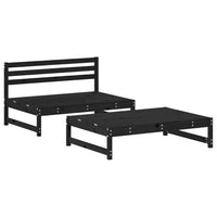 Thumbnail for 2-tlg. Garten-Lounge-Set mit Kissen Schwarz Massivholz