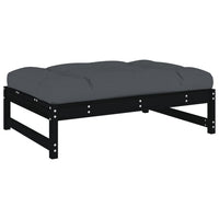 Thumbnail for 2-tlg. Garten-Lounge-Set mit Kissen Schwarz Massivholz