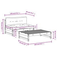 Thumbnail for 2-tlg. Garten-Lounge-Set mit Kissen Schwarz Massivholz