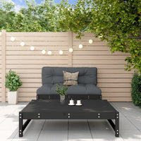 Thumbnail for 2-tlg. Garten-Lounge-Set mit Kissen Schwarz Massivholz