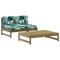 Thumbnail for 2-tlg. Garten-Lounge-Set mit Kissen Imprägniertes Kiefernholz