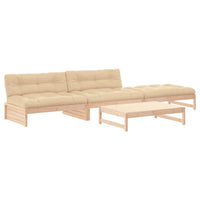 Thumbnail for 4-tlg. Garten-Lounge-Set mit Kissen Massivholz