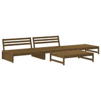 Thumbnail for 4-tlg. Garten-Lounge-Set mit Kissen Honigbraun Massivholz