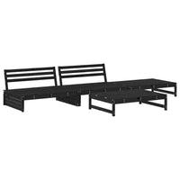 Thumbnail for 4-tlg. Garten-Lounge-Set mit Kissen Schwarz Massivholz
