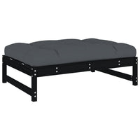 Thumbnail for 4-tlg. Garten-Lounge-Set mit Kissen Schwarz Massivholz