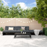 Thumbnail for 4-tlg. Garten-Lounge-Set mit Kissen Schwarz Massivholz