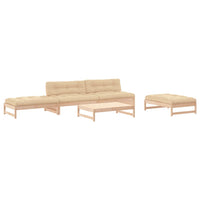 Thumbnail for 5-tlg. Garten-Lounge-Set mit Kissen Massivholz