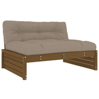 Thumbnail for 5-tlg. Garten-Lounge-Set mit Kissen Honigbraun Massivholz