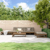 Thumbnail for 5-tlg. Garten-Lounge-Set mit Kissen Honigbraun Massivholz