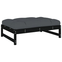 Thumbnail for 5-tlg. Garten-Lounge-Set mit Kissen Schwarz Massivholz