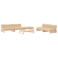 Thumbnail for 6-tlg. Garten-Lounge-Set mit Kissen Massivholz