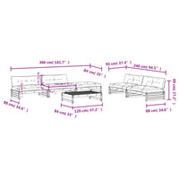 Thumbnail for 6-tlg. Garten-Lounge-Set mit Kissen Massivholz