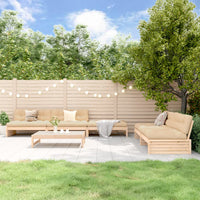 Thumbnail for 6-tlg. Garten-Lounge-Set mit Kissen Massivholz