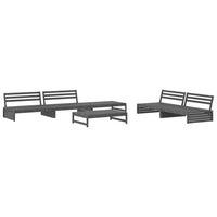 Thumbnail for 6-tlg. Garten-Lounge-Set mit Kissen Grau Massivholz