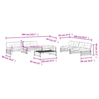 Thumbnail for 6-tlg. Garten-Lounge-Set mit Kissen Grau Massivholz
