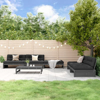 Thumbnail for 6-tlg. Garten-Lounge-Set mit Kissen Grau Massivholz