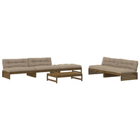 Thumbnail for 6-tlg. Garten-Lounge-Set mit Kissen Honigbraun Massivholz
