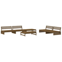 Thumbnail for 6-tlg. Garten-Lounge-Set mit Kissen Honigbraun Massivholz