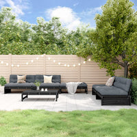 Thumbnail for 6-tlg. Garten-Lounge-Set mit Kissen Schwarz Massivholz
