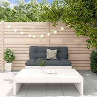 Thumbnail for 2-tlg. Garten-Lounge-Set mit Kissen Weiß Massivholz