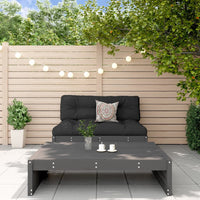 Thumbnail for 2-tlg. Garten-Lounge-Set mit Kissen Grau Massivholz