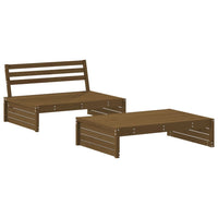 Thumbnail for 2-tlg. Garten-Lounge-Set mit Kissen Honigbraun Massivholz