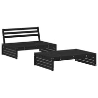 Thumbnail for 2-tlg. Garten-Lounge-Set mit Kissen Schwarz Massivholz