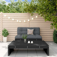 Thumbnail for 2-tlg. Garten-Lounge-Set mit Kissen Schwarz Massivholz