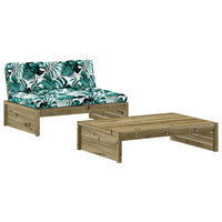 Thumbnail for 2-tlg. Garten-Lounge-Set mit Kissen Imprägniertes Kiefernholz