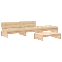 Thumbnail for 4-tlg. Garten-Lounge-Set mit Kissen Massivholz