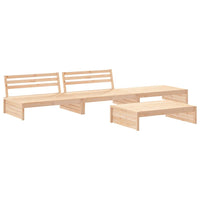Thumbnail for 4-tlg. Garten-Lounge-Set mit Kissen Massivholz