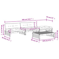 Thumbnail for 4-tlg. Garten-Lounge-Set mit Kissen Massivholz