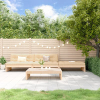 Thumbnail for 4-tlg. Garten-Lounge-Set mit Kissen Massivholz