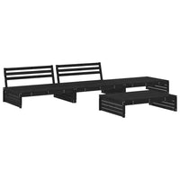 Thumbnail for 4-tlg. Garten-Lounge-Set mit Kissen Schwarz Massivholz