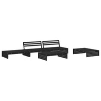 Thumbnail for 5-tlg. Garten-Lounge-Set mit Kissen Schwarz Massivholz