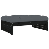 Thumbnail for 5-tlg. Garten-Lounge-Set mit Kissen Schwarz Massivholz