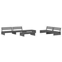 Thumbnail for 6-tlg. Garten-Lounge-Set mit Kissen Grau Massivholz