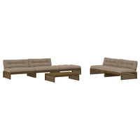 Thumbnail for 6-tlg. Garten-Lounge-Set mit Kissen Honigbraun Massivholz