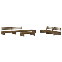 Thumbnail for 6-tlg. Garten-Lounge-Set mit Kissen Honigbraun Massivholz