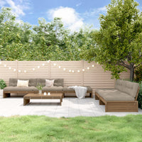 Thumbnail for 6-tlg. Garten-Lounge-Set mit Kissen Honigbraun Massivholz