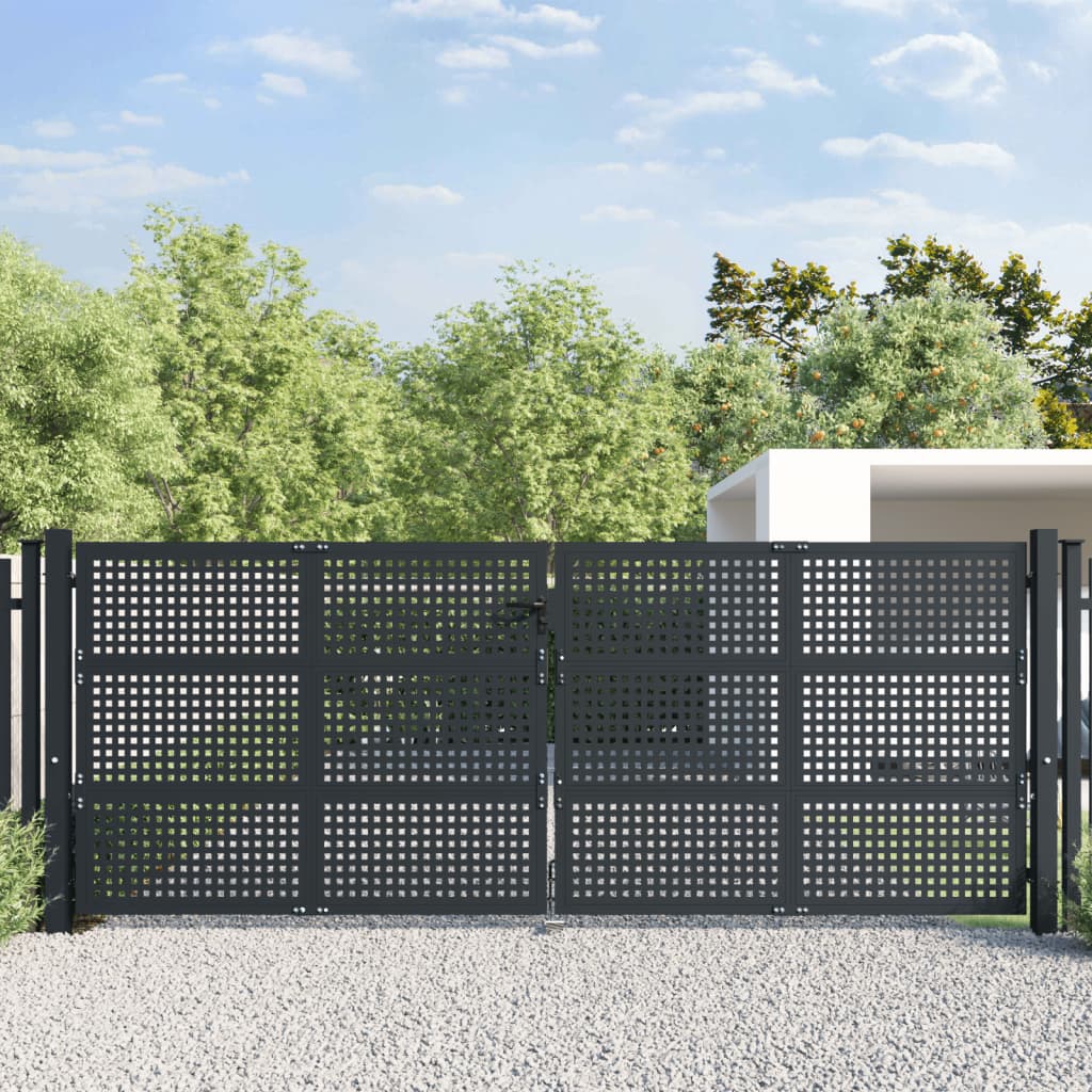 Gartentor Anthrazit 400x200 cm Stahl