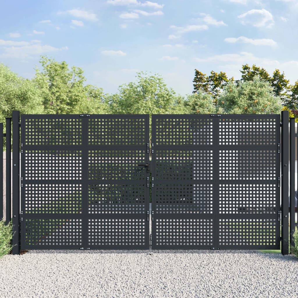 Gartentor Anthrazit 400 x 250 cm Stahl