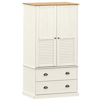 Thumbnail for Kleiderschrank VIGO Weiß 90x55x176 cm Massivholz Kiefer