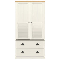 Thumbnail for Kleiderschrank VIGO Weiß 90x55x176 cm Massivholz Kiefer
