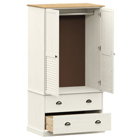 Thumbnail for Kleiderschrank VIGO Weiß 90x55x176 cm Massivholz Kiefer