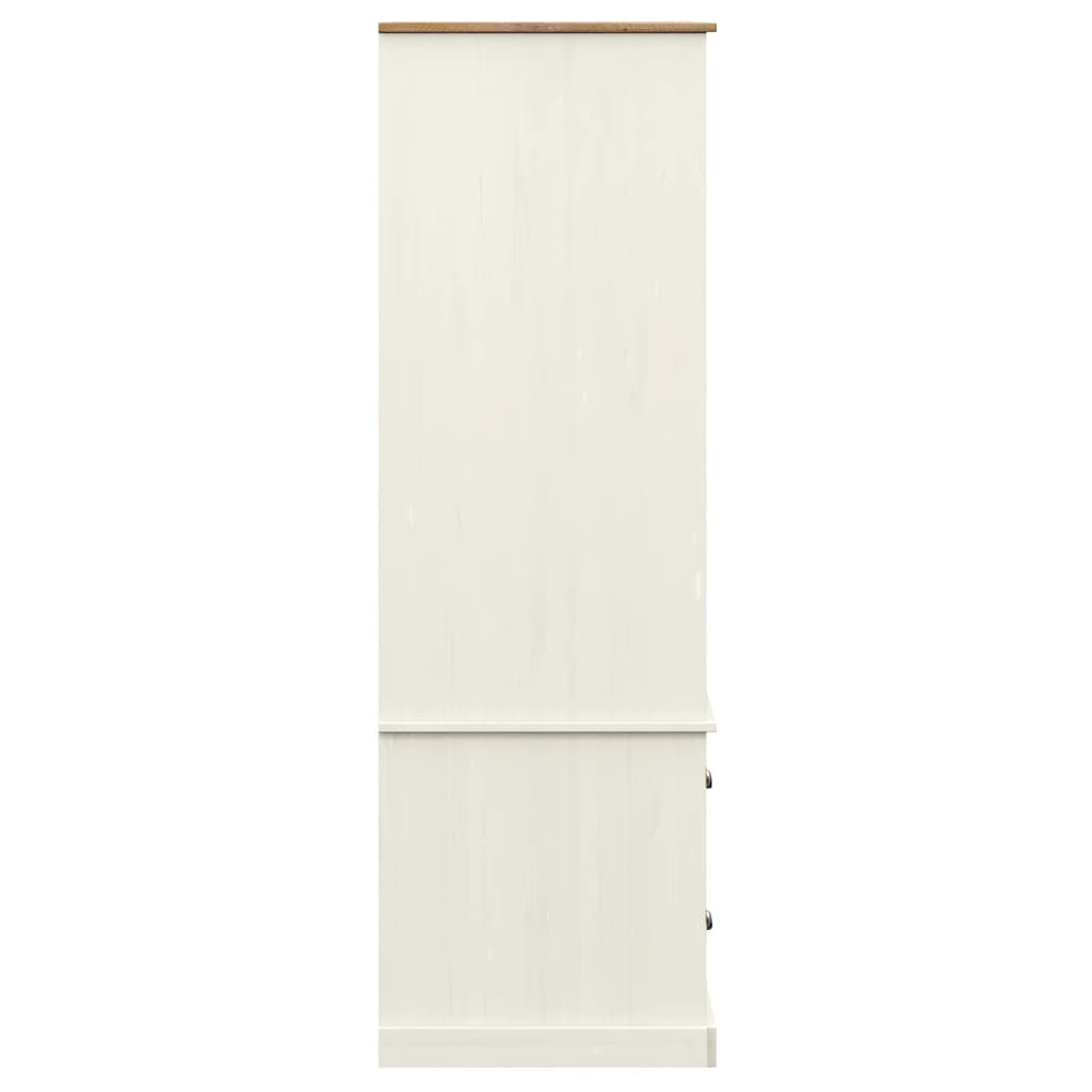 Kleiderschrank VIGO Weiß 90x55x176 cm Massivholz Kiefer