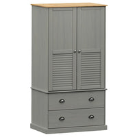 Thumbnail for Kleiderschrank VIGO Grau 90x55x176 cm Massivholz Kiefer