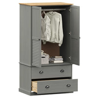 Thumbnail for Kleiderschrank VIGO Grau 90x55x176 cm Massivholz Kiefer