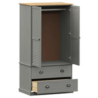 Thumbnail for Kleiderschrank VIGO Grau 90x55x176 cm Massivholz Kiefer